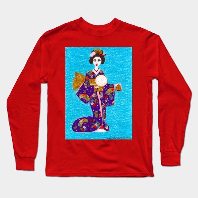 Geisha Doll Long Sleeve T-Shirt by DebiCady